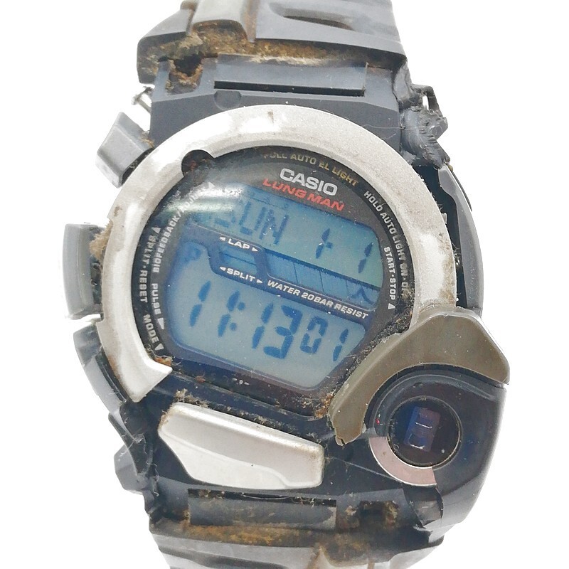 稼動品 CASIO カシオ G-SHOCK DWG-100 電池交換済 LUNGMAN ラングマン クオーツ デジタル ブラック メンズ 58-16