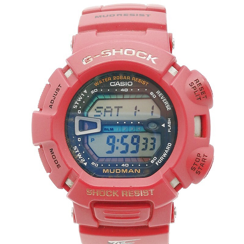 稼動品 CASIO カシオ G-SHOCK G-9000TLC 電池交換済 マッドマン トヨタコラボ ランクル ランドクルーザー レッド デジタル腕時計 58-21