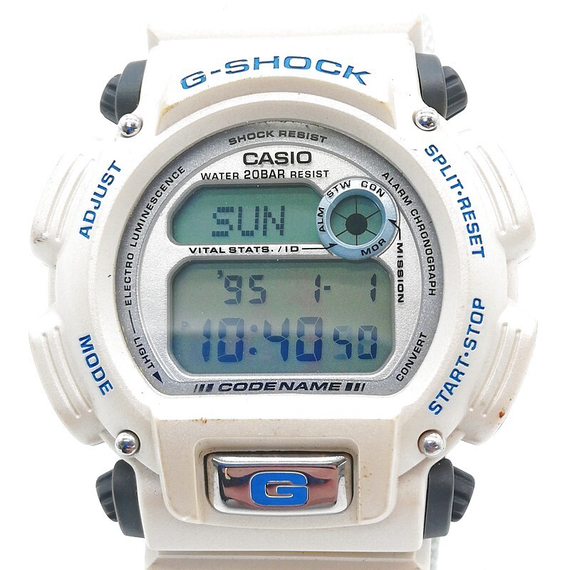 稼動品 CASIO カシオ G-SHOCK DW-8800AJ-2AT 電池交換済 A.D.M.A. アラスカ 犬ぞり CODE NAME コードネーム デジタル腕時計 ホワイト 58-22
