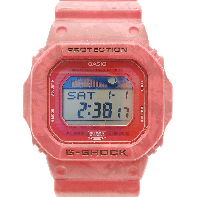 稼動品 CASIO カシオ G-SHOCK GLX-5600F-4JF 電池交換済 ハイビスカス柄 レッド デジタル文字盤 ボーイズ腕時計 廃盤希少 58-24