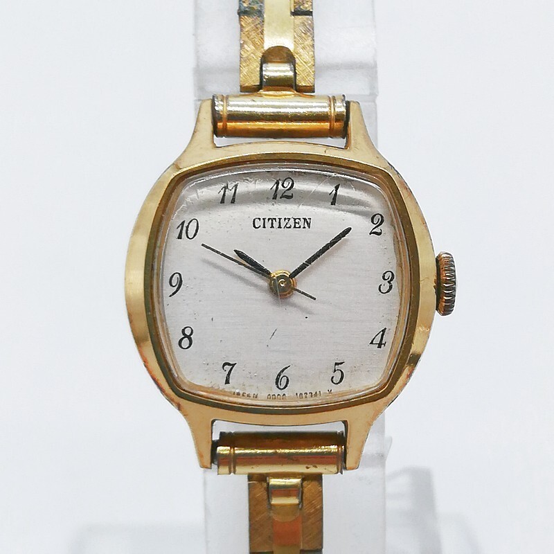 CITIZEN シチズン 4-681746 レディース 手巻き ブレスレットウォッチ ゴールド アナログ アンティーク 腕時計 動作未確認 58-30