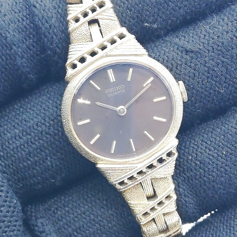 稼動品 SEIKO セイコー 1400-6960 電池交換済 レディース ゴールド ヴィンテージ ブレスウォッチ 金 アンティーク レトロ 2針 58-32
