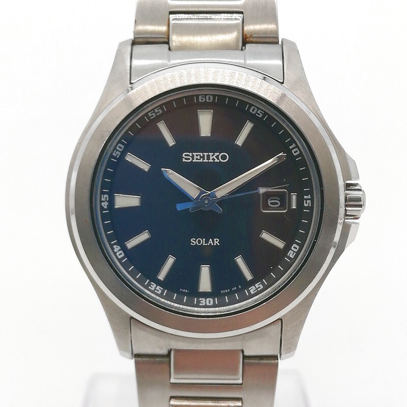 稼動品 SEIKO セイコー V145-0BY0 SELECTION セイコーセレクション ソーラー メンズ ビジネス 黒文字盤 純正ベルト 58-41