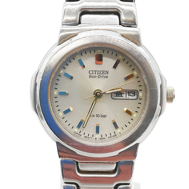 稼動品 CITIZEN シチズン E000-K15940CKK ECODRIVE エコドライブ ソーラー レディース腕時計 シルバー デイデイト 58-44