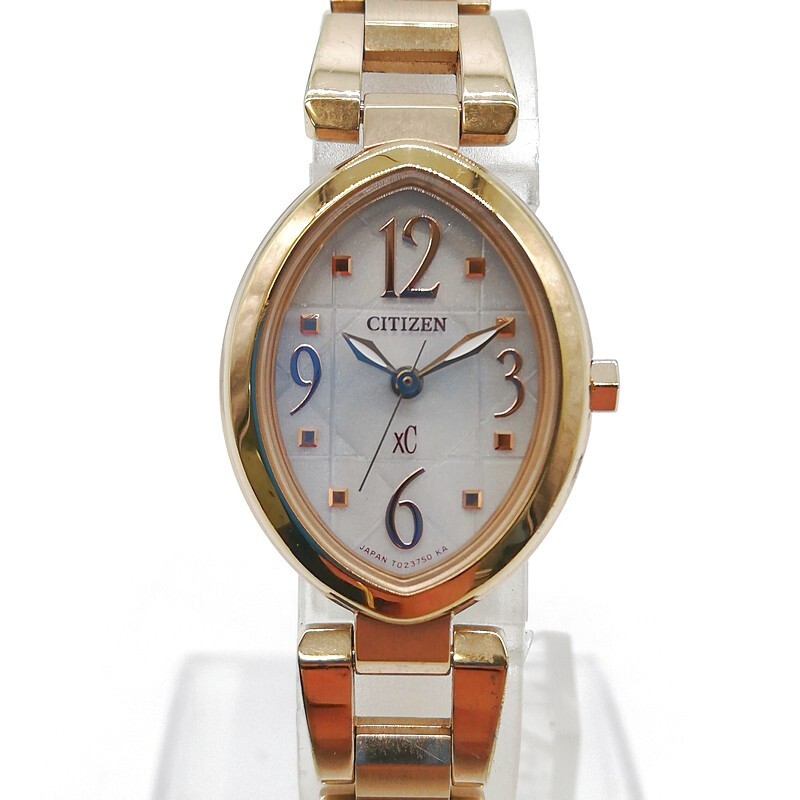 稼動品 CITIZEN シチズン B036-T015255 XC クロスシー シルバー文字盤 レディース腕時計 ソーラー ゴールド 58-49