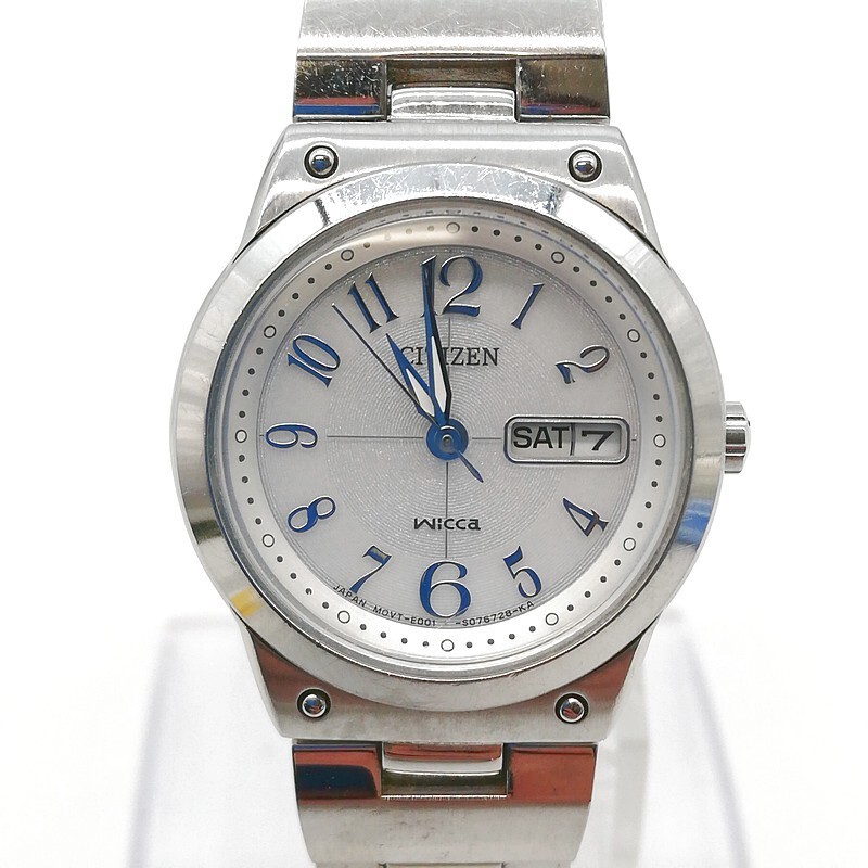 稼動品 CITIZEN シチズン E001-S049105 HST ウィッカ ホワイト ソーラー レディース 腕時計 ホワイト文字盤 シルバー 58-56