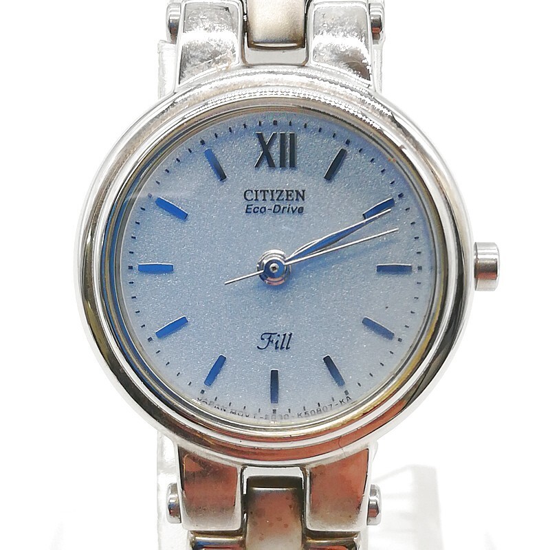 稼動品 CITIZEN シチズン E030-K16521 ECO DRIVE Fill フィル ラウンド 3針 銀 シルバー レディース 腕時計 電波ソーラー 58-71