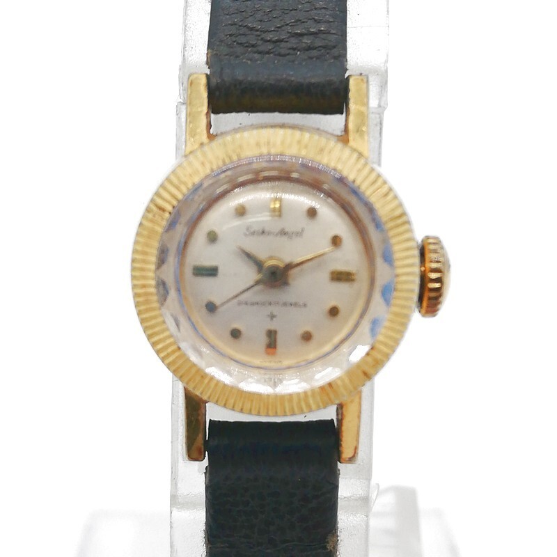 稼動品 SEIKO セイコー 1004-0070 ANGEL エンジェル ゴールド 3針 ラウンド 腕時計 レディース アンティーク カットガラス 58-80