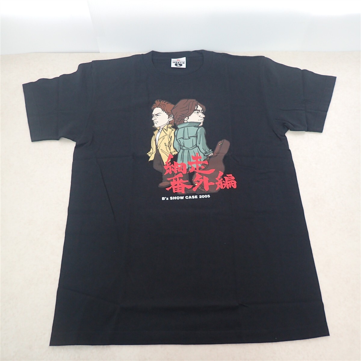 B’z Tシャツ Lサイズ 黒/ブラック SHOW CASE 2005 網走番外編 ビーズ ライブ 稲葉浩志/松本孝弘 KOSHI INABA/TAK MATSUMOTO【IO