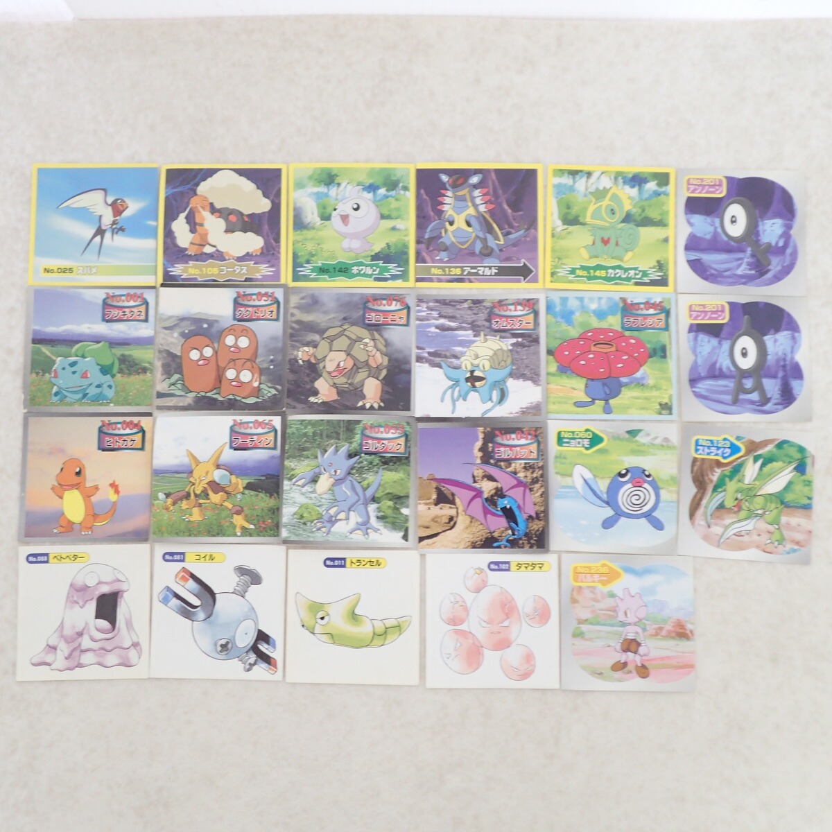ポケモン トップサン ガム シール まとめて23枚セット アンノーン/フシギダネ/ヒトカゲ/ニョロモ/ストライク 等 ポケットモンスター【PP