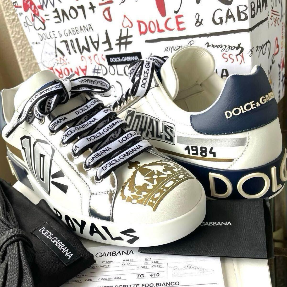 付属品完備 デッドストック DOLCE & GABBANA ドルチェ＆ガッパーナ ローカットスニーカー 7 CS1570/7/080