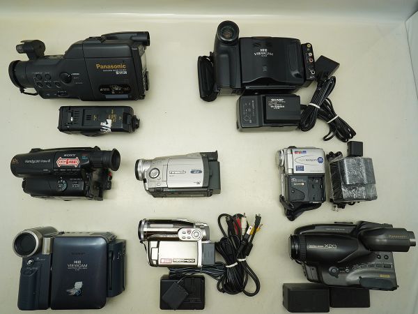 ★ビデオカメラなど★Panasonic/SHARP/HITACHI/SONY/ 等 計:8点まとめ【ジャンク品】32815