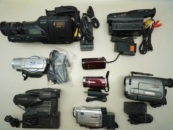★ビデオカメラなど★JVC/HITACHI/SHARP/Panasonic/SONY/ 等 計:8点まとめ【ジャンク品】32812