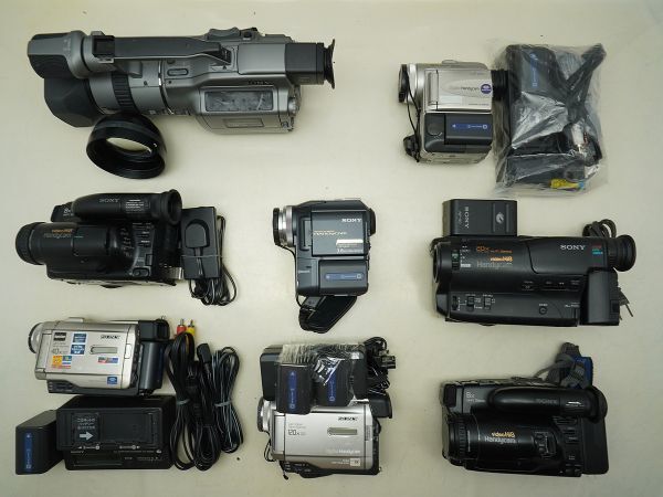 ★SONY/ソニービデオカメラなど★Handycam/DCR-VX1000/TRV8/TRV10/video Hi8/ 等 計:8点まとめ【ジャンク品】32808