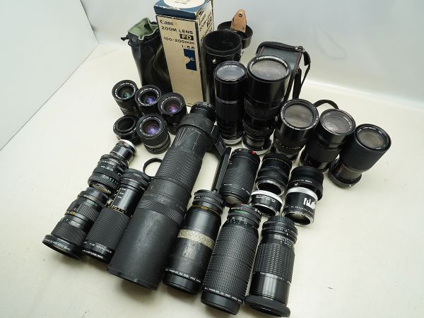 ★キヤノン 純正MFレンズなど★LENS FD/CIMKO/KOMURA/SIGMA/ 等 計:23点まとめ【ジャンク品】32798