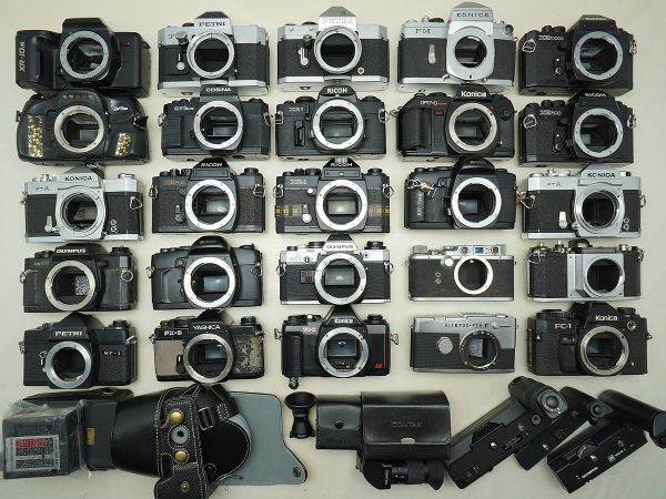 ★MF一眼など★PETRI/KONICA/COSINA/RICOH/OLYMPUS/CONTAX/YASHICA/ 等 計:30点まとめ【ジャンク品】32794