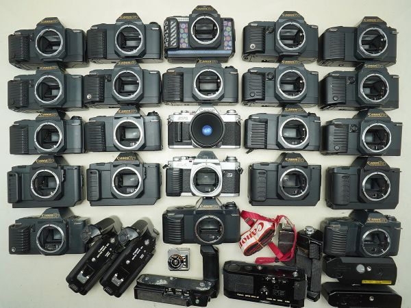★キヤノン MF一眼など★T80/T70/T50/AL-1/AV-1/MOTOR DRIVE MA/POWER WINDER A/ 等 計:29点まとめ【ジャンク品】32792