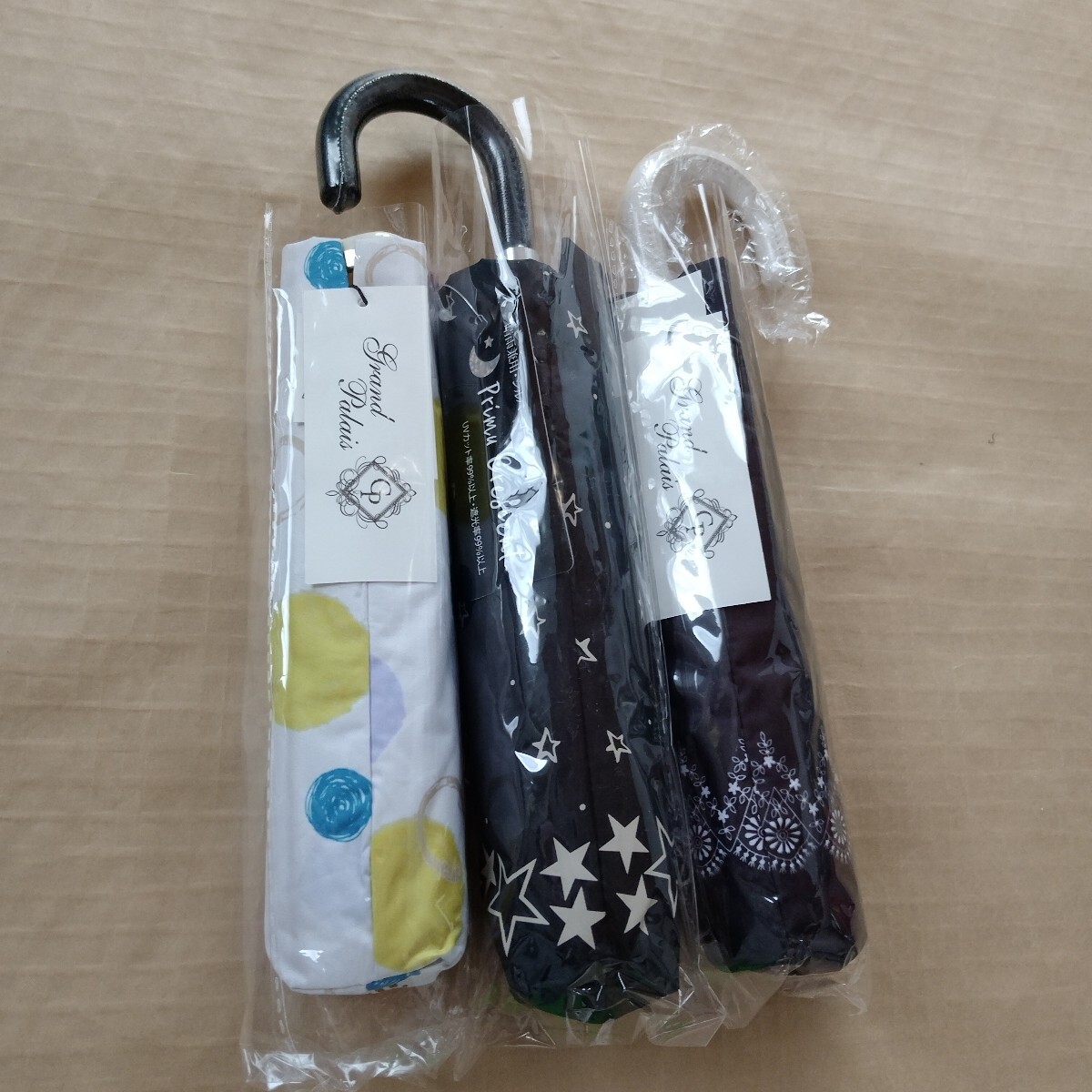 H904 Grand Palais Primu Crescent 折りたたみ傘 3本セット 晴雨兼用 UVカット 遮光 未使用