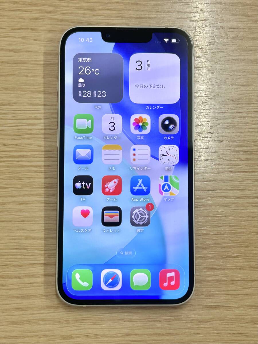 長「25629」iPhone13　128GB　NW-　SIMフリー　バッテリー80%　軽度画面焼け　簡易動作○