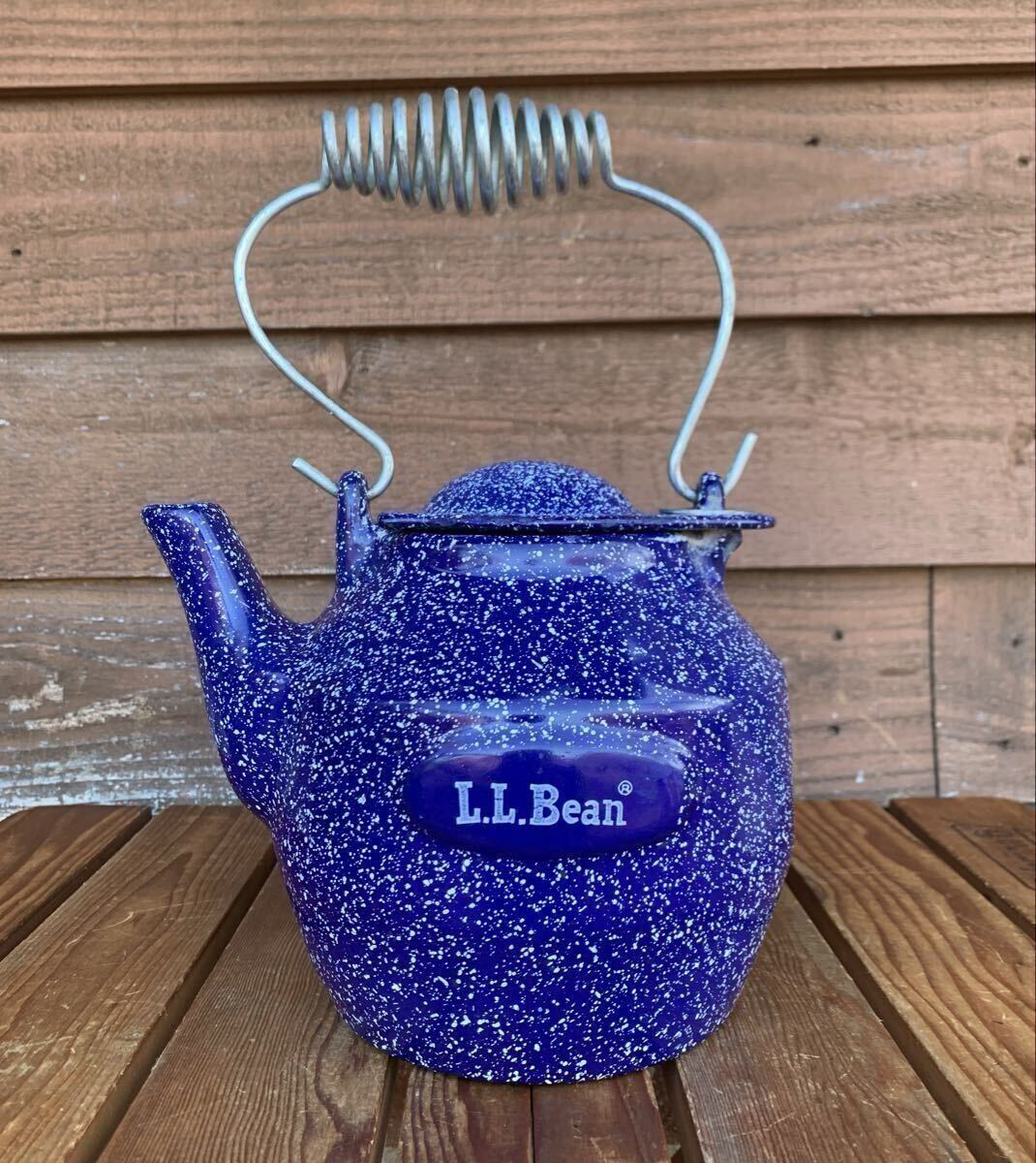 ★即決★USA入手★L.L.Bean エルエルビーン★ホーロー 鋳鉄 ケトル 鉄瓶 2L スプラッター柄　ビンテージアメリカ 薪ストーブ ジョンライト