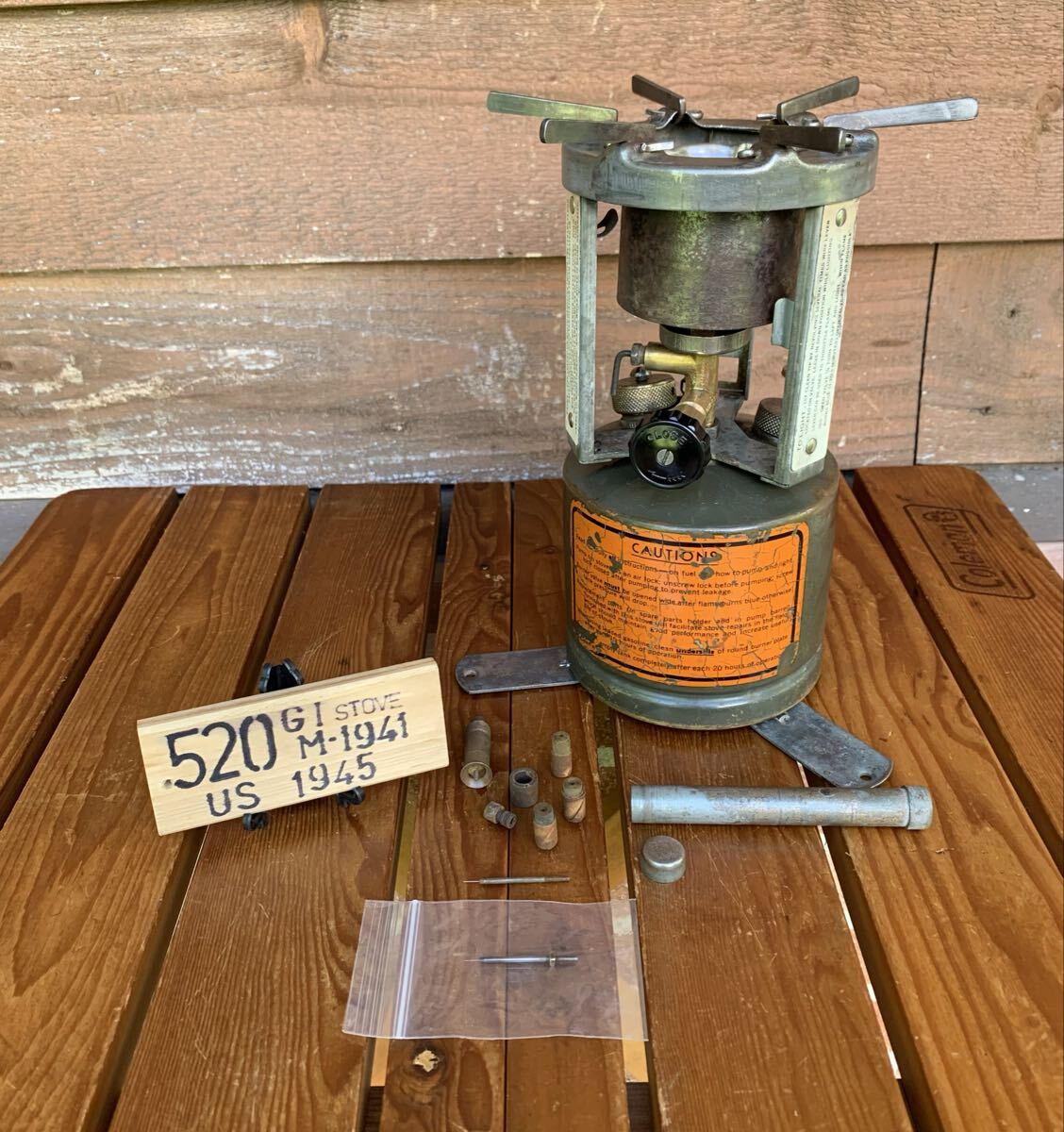 ★激渋！エージング★コールマン Coleman 520 GIストーブ 1945年 M-1941 ビンテージUSA 米軍ミリタリー オーバーホール&点火確認済