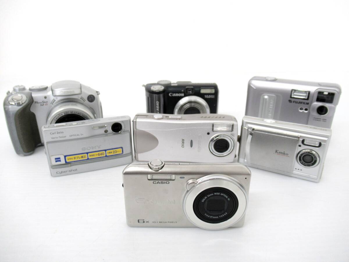 【CANON/CASIO/FUJIFILM/kenko/RICOH/SONY】未⑥27//コンパクトデジタルカメラ/ジャンク/7台まとめ