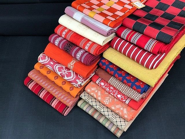 G3196S 半幅帯/半帯 おまとめ 20点 レトロ/ストライプ/浴衣帯/小袋帯/など kimono obi/着物 GRew