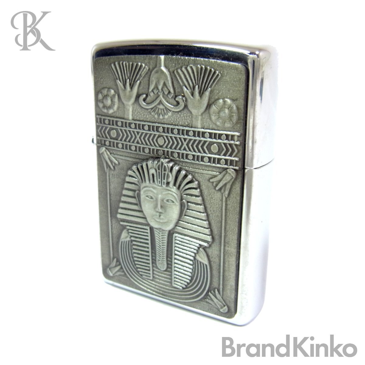 未使用品 ジッポー エジプト王 ツタンカーメン オイルライター キーホルダー時計セット ローラー式 喫煙具 着火未確認 付属品 Zippo ◆