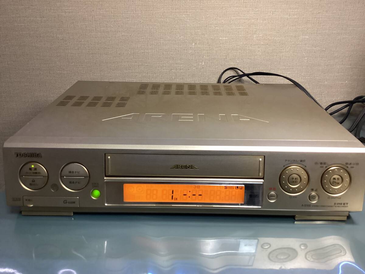 TOSHIBA 東芝 ARENA VHSビデオデッキ A-S100 本体のみ S-VHS ET 再生○ 2001年製