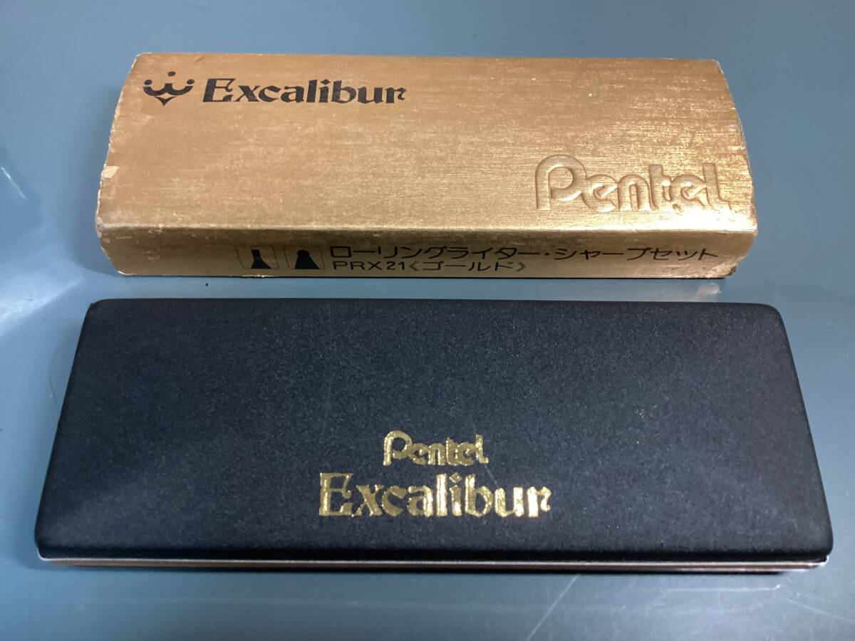 Pentel ぺんてる Excalibur エクスキャリバー ローリングライター シャープセット PRX21 (ゴールド) 2本セット ジャンク品