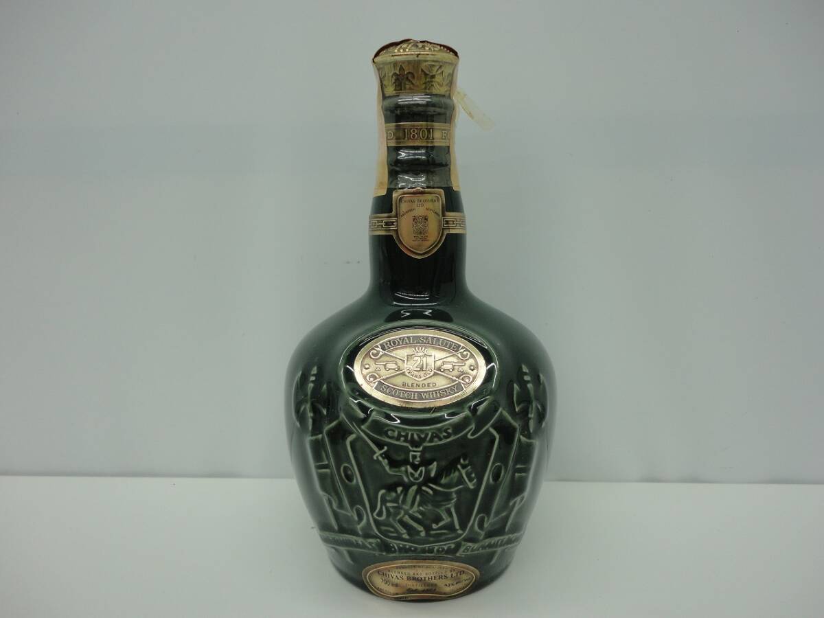 5156 酒祭 洋酒祭 ロイヤルサルート 21年 緑 陶器ボトル 700ml 40％ 未開栓 Royal Salute Chivas スコッチウイスキー 自宅保管品