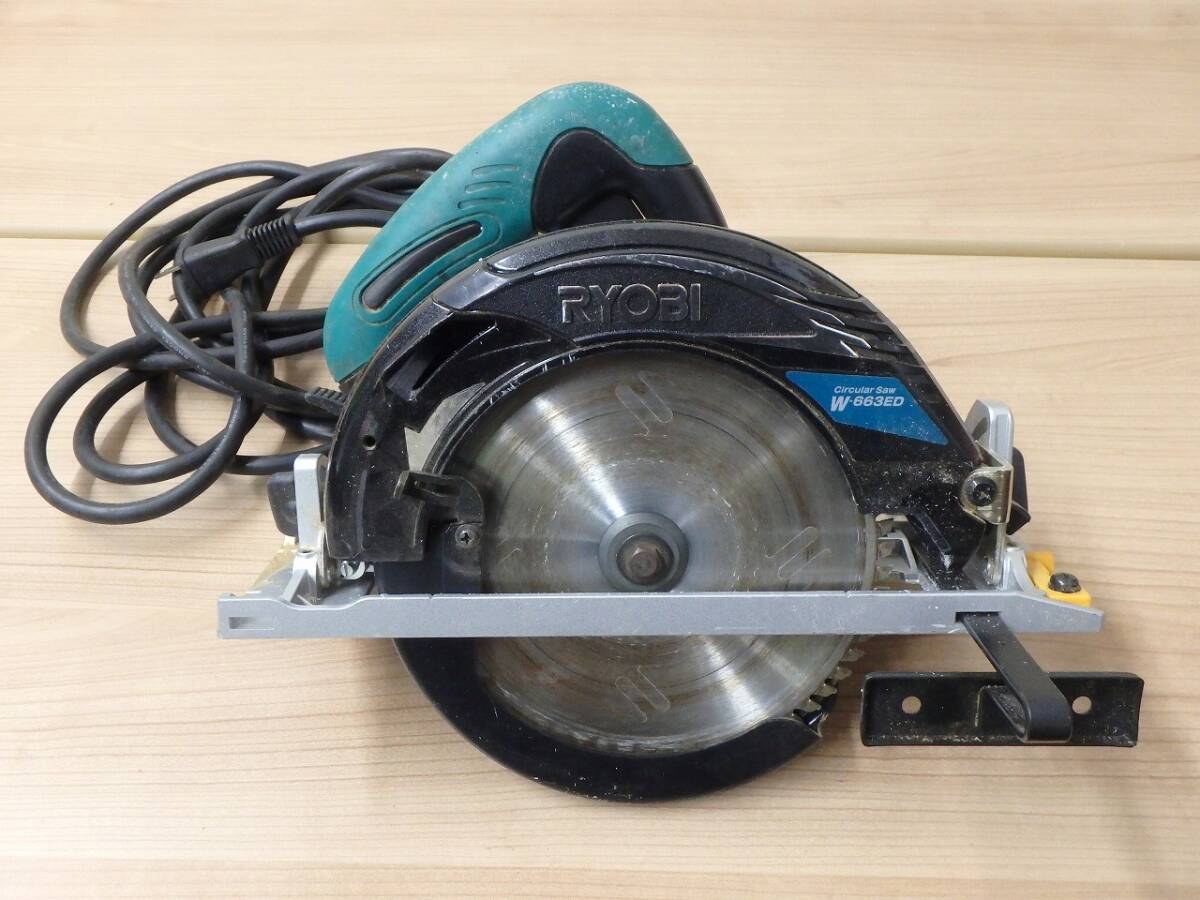 工具祭 RYOBI リョービ 丸ノコ W-663ED 電子丸ノコ 165mmチップソー 本体のみ 電動工具 通電のみ確認済 他動作未確認 ジャンク扱い 現状品