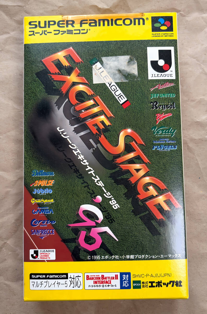 【箱・説明書・ハガキあり】Jリーグ エキサイトステージ'95 SFC スーパーファミコン ソフト 当時物