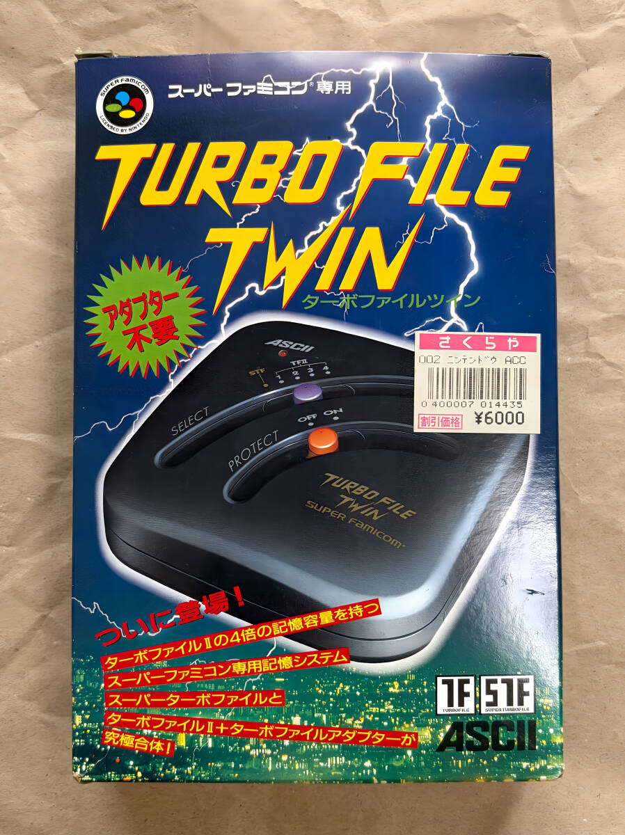 SFC ターボファイルツイン 箱・説明書あり 電池液漏れ 動作未確認 完全ジャンク ASCII