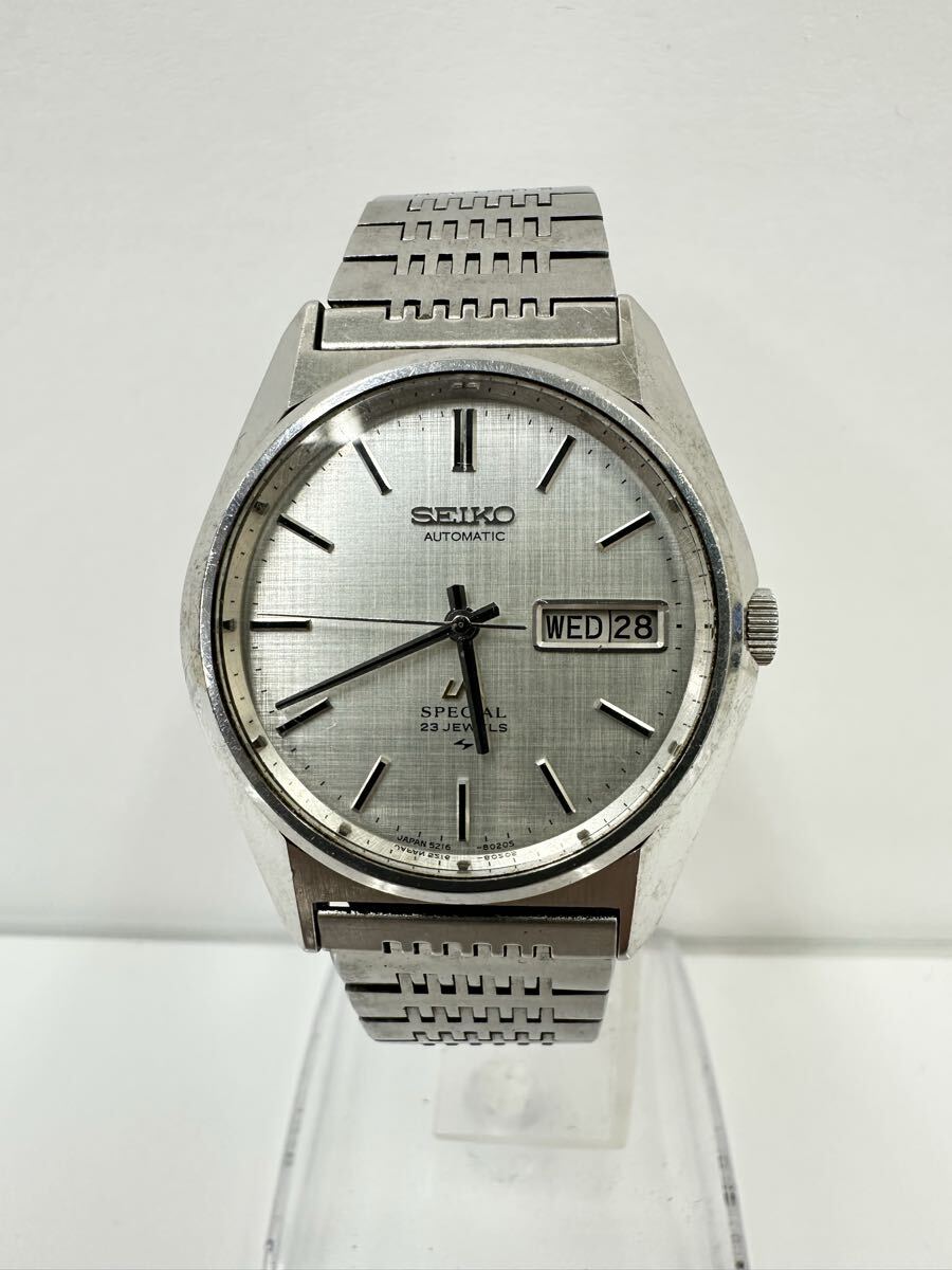 【S3421-i】 腕時計 SEIKO LM special 稼働品　5216-8020 セイコー ロードマチック デイデイト 自動巻き シルバー文字盤