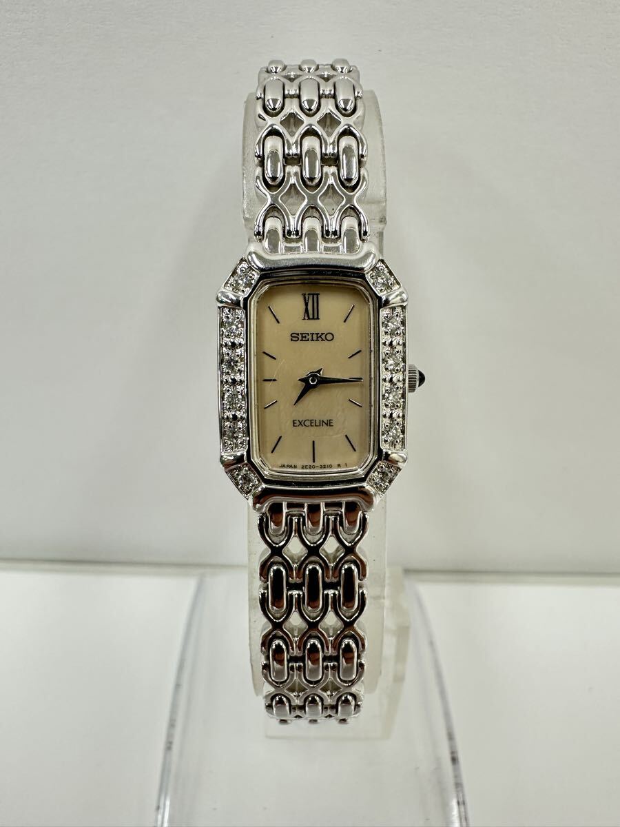 【W3427-i】 腕時計 SEIKO EXCELINE 2E20-7460 不動品　動作未確認 セイコー エクセリーヌ クォーツ シルバー