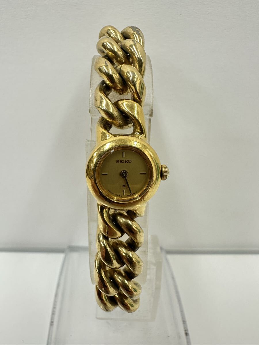 【AN3429-i】 腕時計 SEIKO 1E20-0080 不動品　動作未確認 セイコー クォーツ ゴールドカラー
