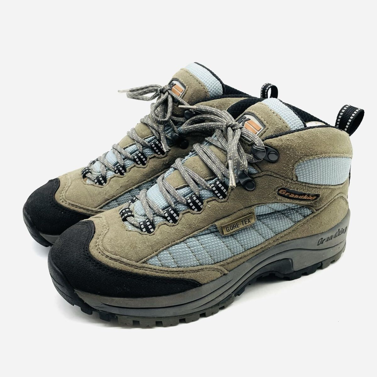 【キャラバン/グランドキング/GK-25/GORE-TEX搭載】高品質トレッキングシューズ！登山靴/カーキ/グレージュ/23.5cm/衝撃プライス！8/15