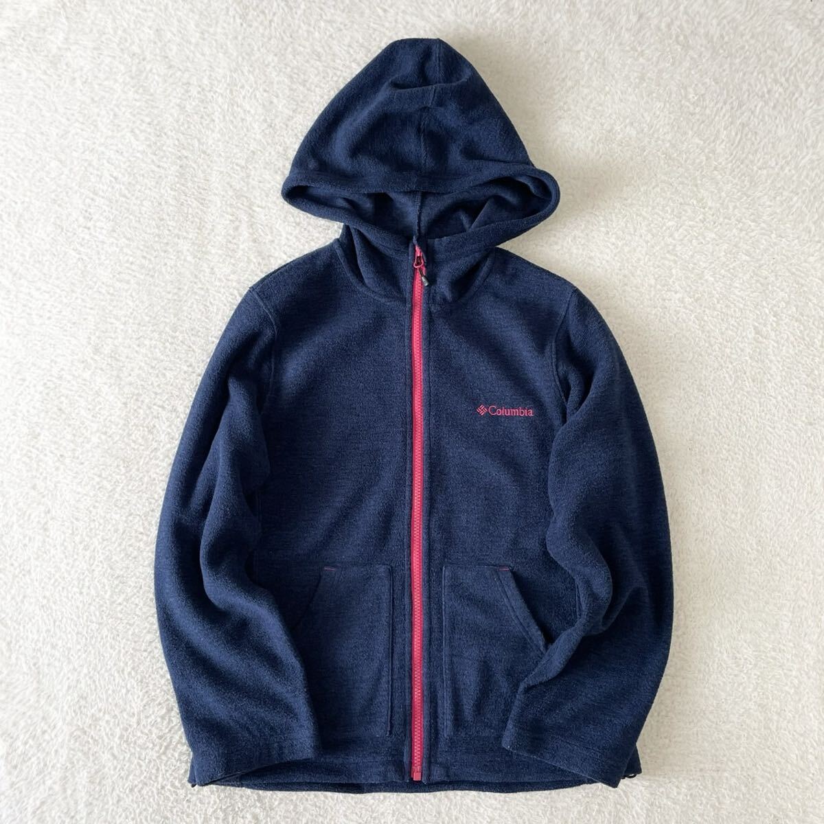 【Columbia/コロンビア/刺繍ロゴ】高品質フリースジャケット！ジップアップパーカー/ネイビー/M表記/衝撃プライス！大人気アウトドア！Q4