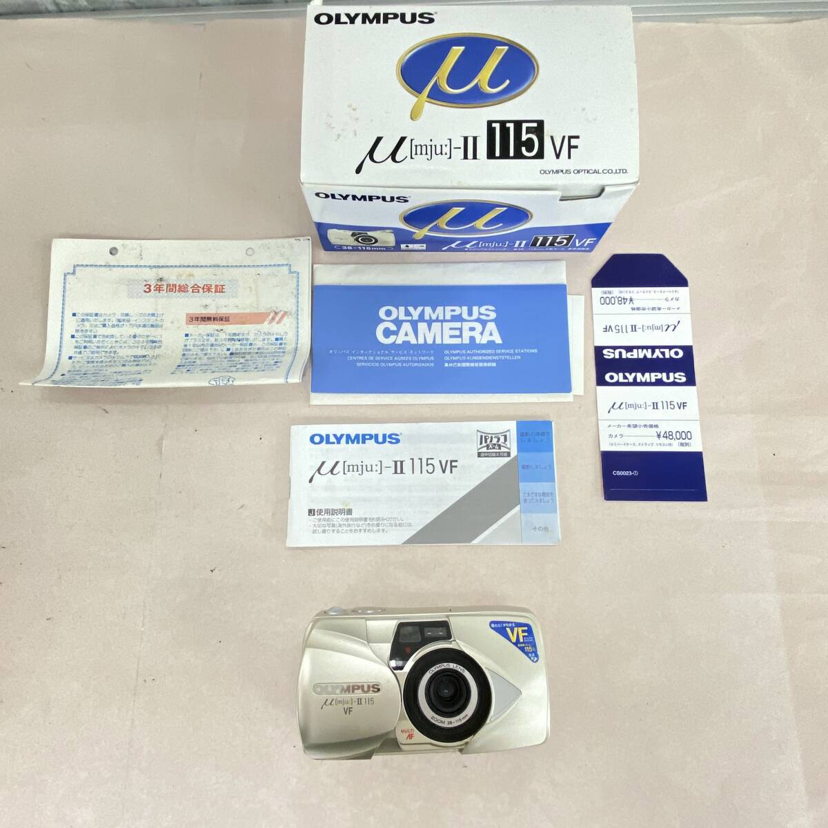 『KG4』動作未確認　フィルムカメラ　オリンパス　μ [mju:]-II 115 VF　38-115ｍｍ　OLYMPUS　ミュー　箱・取説付き　 現状品