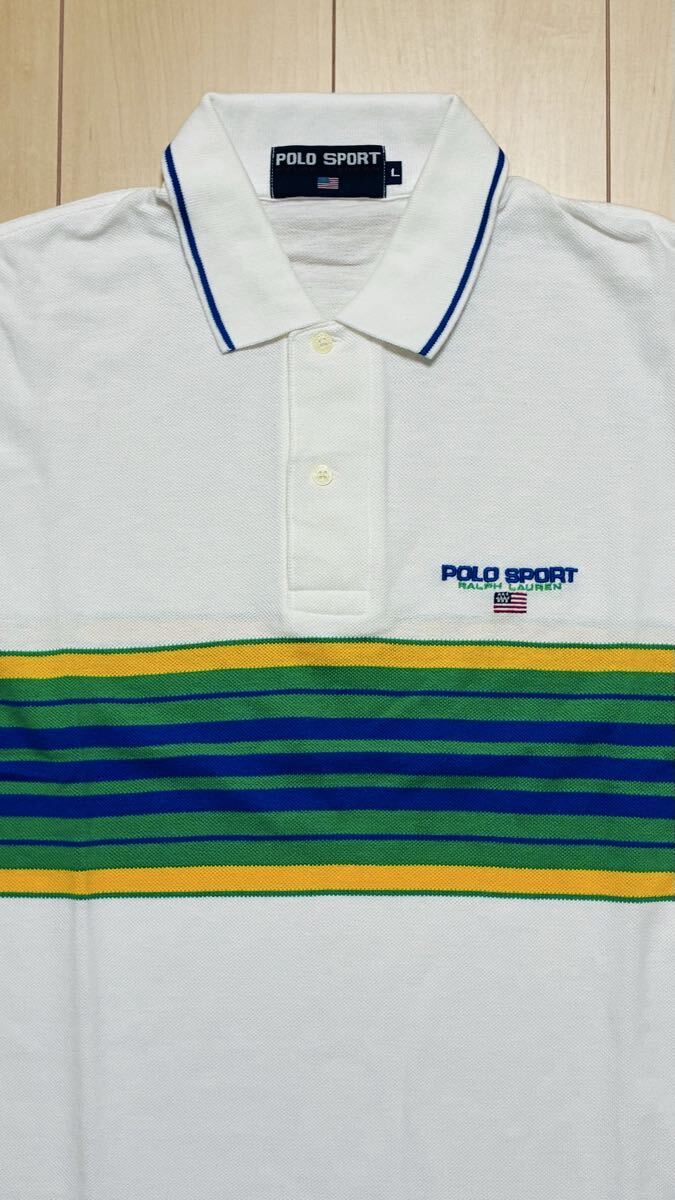 POLO SPORT RALPH LAUREN ポロスポーツラルフローレン ポロシャツ L 送料込！92 93 stadium snowbeach bear pwing hitech 