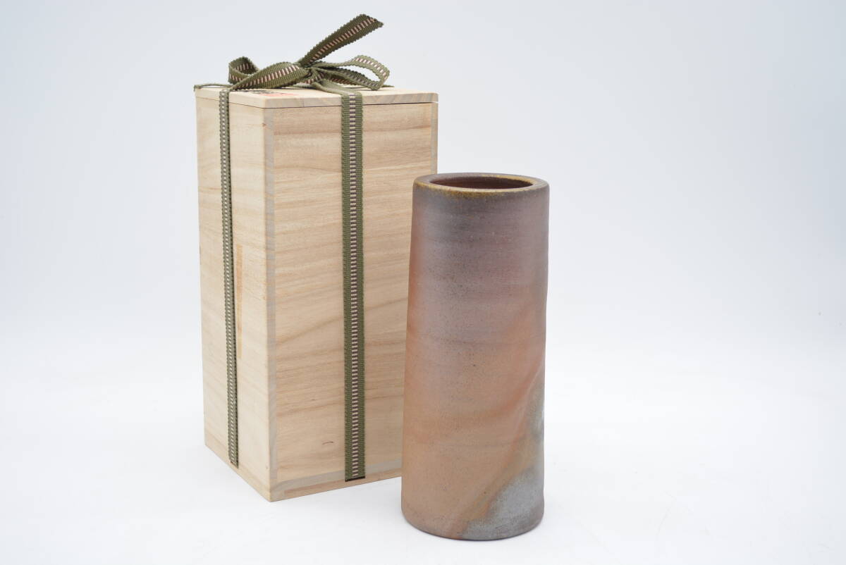 【極美品】中本輝朋 備前焼 花入 花器 花瓶 インテリア