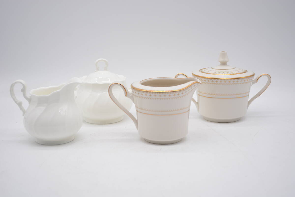 【極美品】 Noritake/ノリタケ アイボリーチャイナ スタジオコレクション クリーマー シュガーポット 洋食器 金彩