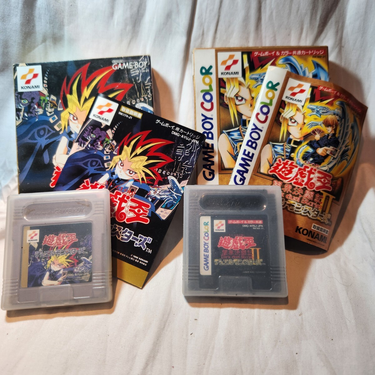 284 遊☆戯☆王 デュエルモンスターズ GB GBC ソフト 2本セット 箱・説明書付き KONAMI 初代 闇界決闘記