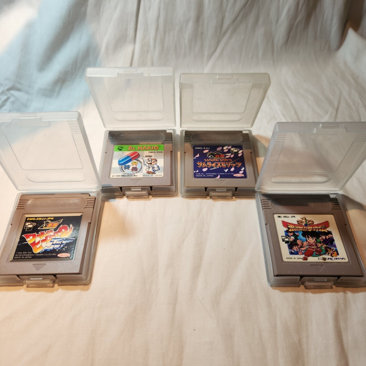 288 ゲームボーイ ソフト 4本セット SD飛龍の拳外伝 ドクターマリオ 熱闘ワールドヒーローズ2JET 熱闘サムライスピリッツ 動作未確認 GB
