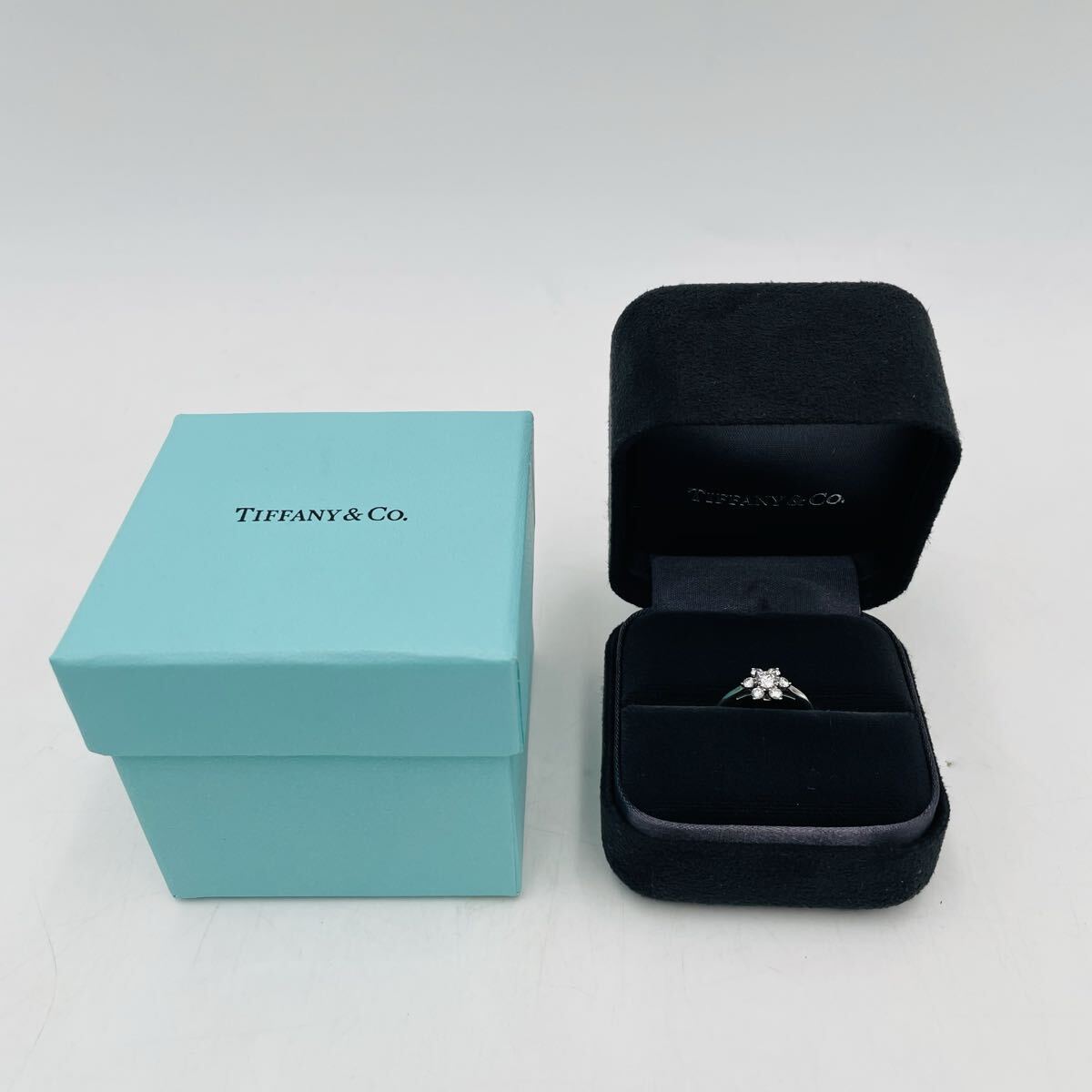 【美品】ティファニー TIFFANY&Co. バターカップ ダイヤモンド リング Pt950 10号 4.3g プラチナ フラワーモチーフ 指輪