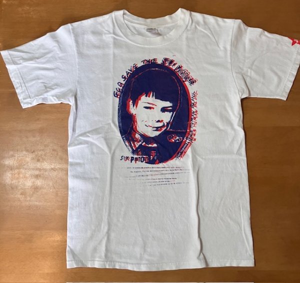 中古品 古着 Tシャツ SEX PISTOLS セックスピストルズ / GOD SAVE THE SID VICIOUS 白 Sサイズ 身幅45 着丈62 バンドT BAND T パンク天国