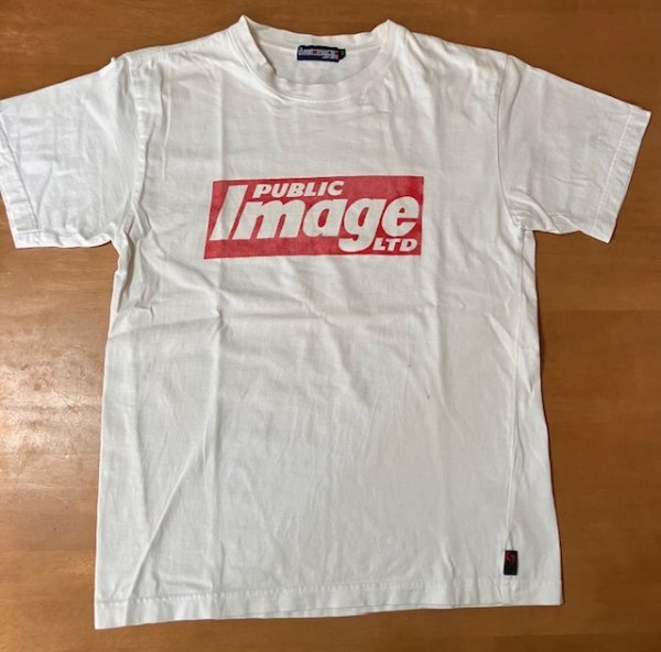中古品 古着 Tシャツ PIL パブリック・イメージ・リミテッド Public Image Ltd 白 Mサイズ 身幅49 着丈63 バンドT BAND T 検 SEX PISTOLS