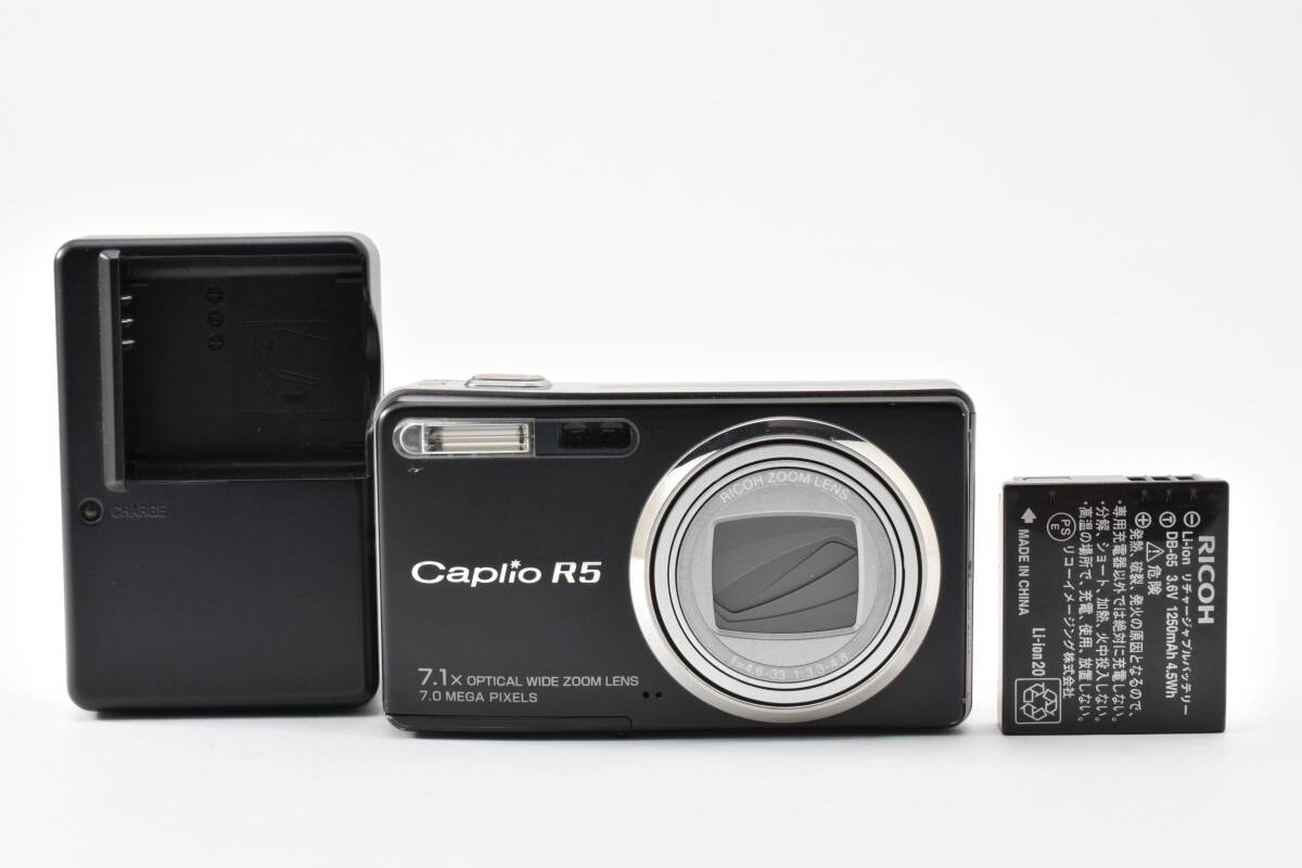 動作確認済 充電器付　RICOH Caplio R5 リコー　ブラック ズーム フラッシュOK レンズ曇りあり