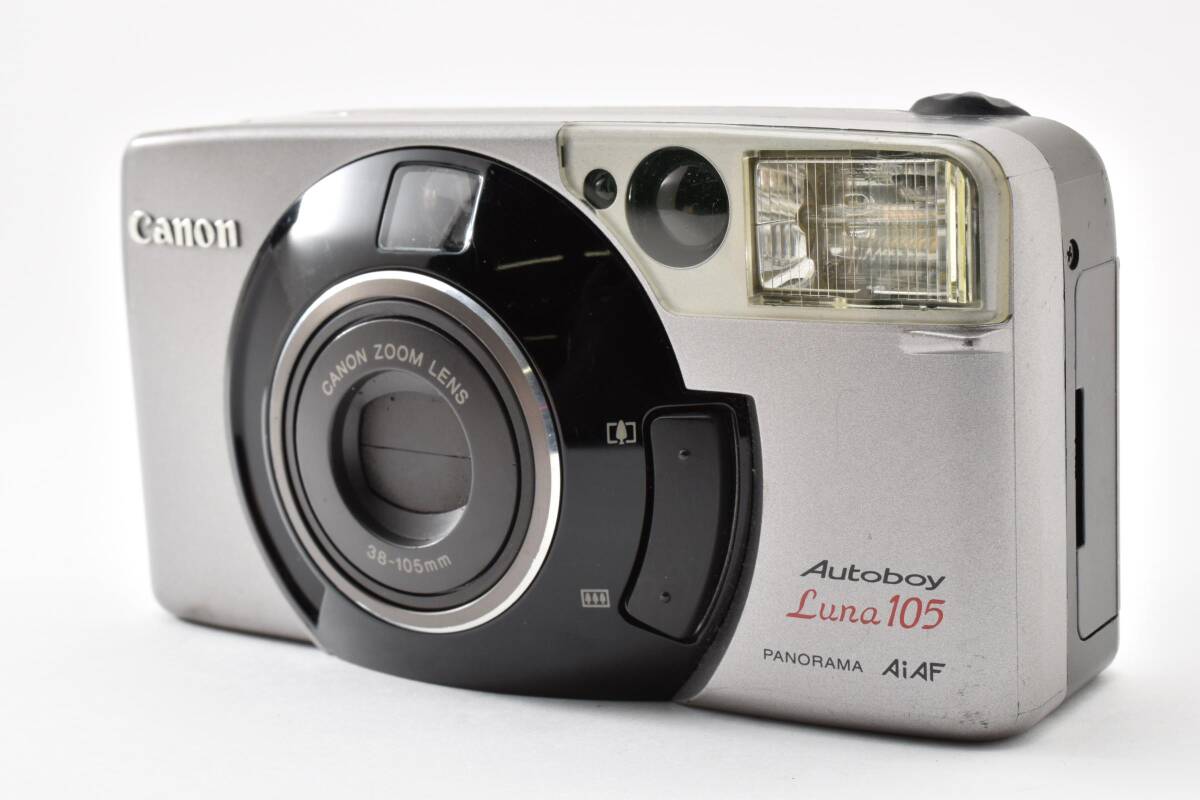 動作確認済 Canon AUTOBOY Luna 105 シャッター ズーム フラッシュOK キャノン　フィルムカメラ　ヒビあり
